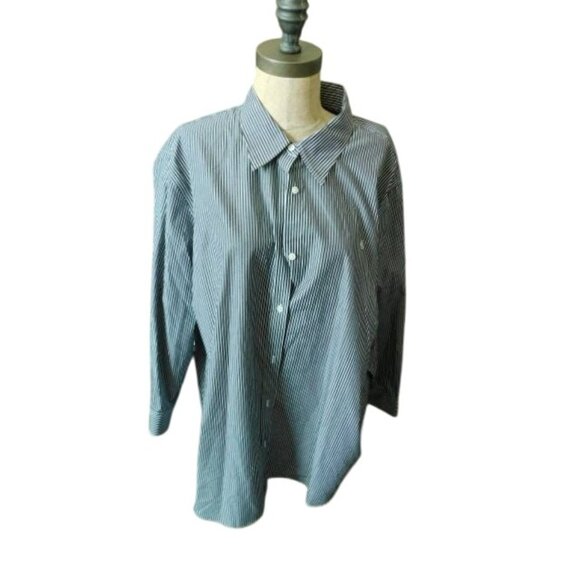 Ralph Lauren Size 3X STriped Plus Size Crisp Button Down Shirt Top - Picture 1 of 3